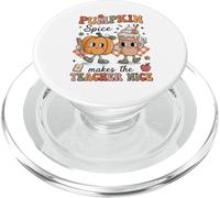 Pumpkin Spice Makes Teacher Nice Fall Thanksgiving Groovy PopSockets PopGrip for MagSafe