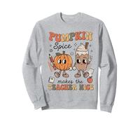 Pumpkin Spice Makes Teacher Nice Fall Thanksgiving Groovy Sweatshirt
