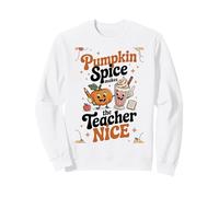 Pumpkin Spice Makes Teacher Nice Fall Thanksgiving Groovy Sweatshirt