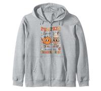 Pumpkin Spice Makes Teacher Nice Fall Thanksgiving Groovy Zip Hoodie