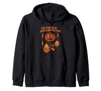 Pumpkin Spice Power Halloween Funny Coffee Lover Zip Hoodie