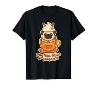 Pumpkin Spice Pug-kin Latte Fall Season Fashion Dog Mom Pugk Value Graphic T-Shirt, Men, Black, S