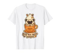 Pumpkin Spice Pug-kin Latte Fall Season Fashion Dog Mom Pugk Value Graphic T-Shirt, Men, White, L