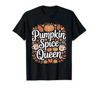 Pumpkin Spice Queen Autumn Coffee Design T-Shirt