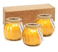 Pumpkin Spice Scented Candle Set, Christmas Gifts 3 x 5oz, Pumpkin Shaped Candles, Autumn Farmhouse Home Decor Gift,Fall Decoration Candles