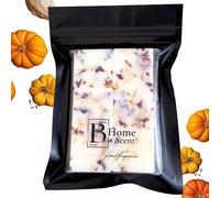 Pumpkin Spice Scented Wax Melts Bag with Crushed Rose Petals and Calendula - Autumn Wax Melts, Handmade in UK, Strong Scented Candle Alternative (Pack of 6 x 12g)