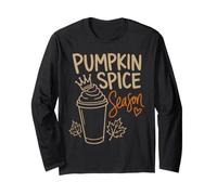 Pumpkin Spice Season Crown Latte Queen Fall Long Sleeve T-Shirt