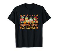 Pumpkin Spice Thanksgiving Group Frogs Sound Farmer Pilgrim T-Shirt