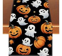 Pumpkin Spooky Halloween Table Runner, Horror Party Decoration Table Runner, Autumn Halloween Party Decoration for Indoor Outdoor Home Decor 13 x 72 Inch