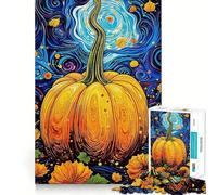 Pumpkin Starry Night 1000 Piece Jigsaw Puzzles for Adults Jigsaw Enhance Memory Gentle Leisure Firm Cut (38x26cm)
