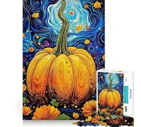 Pumpkin Starry Night 1000 Pieces Jigsaw Puzzles for Adults Smart Toy Home Activity Accurate Cut Wall Art Decor (38x52cm)
