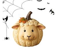 Pumpkin Statue - Fall Halloween Pumpkins Animal Figurines | Resin Statue Thanksgiving Decorations Harvest Halloween Farmhouse Indoor Autumn Shelf Table Desk Office