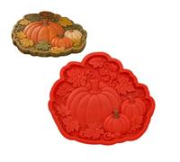 Pumpkin Stepping Stone Mold | 38.2cm Round Silicone Cement Casting Mould