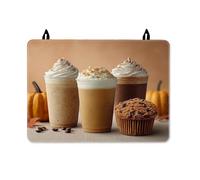 Pumpkin Stove Top Cover for Electric Stove, Fall Cozy Coffee Muffin Fall Orange Rubber Non-Slip Electric Top Cover Protector Kitchen Countertop Decor 28x20 Inch