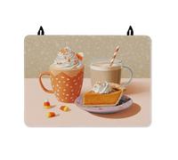 Pumpkin Stove Top Cover for Electric Stove, Fall Cozy Cup Whipped Cream Fall Orange Waterproof Cooktop Cover for Induction or Electric Kitchen Countertop Decor 28x20 Inch