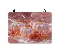 Pumpkin Stove Top Cover for Electric Stove, Fall Elegant Berry Leaf Fall Peach Waterproof Stovetop Cover Board for Glass Surface Festive Holiday Kitchen Decor 28x20 Inch