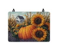 Pumpkin Stove Top Cover for Electric Stove, Fall Rustic Sunflower House Fall Orange Washable Cover for Glass Top Electric Cabin Kitchen Decor 28x20 Inch
