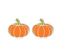 Pumpkin Stud Earrings for Women Gold Silver Plated Small Pumpkin Studs Cute Halloween Party Costumes Jewelry Fall Thanksgiving Autumn Holiday Gift, M, Metal, No Gemstone