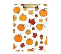 Pumpkin Sunflower Autumn White Clipboard Acrylic Writing Board Hanging Clipboards A4 Standard Size, 12.5 x 9 Inches Gold Clip, Gold12x9in