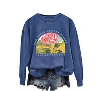 Pumpkin Sweatshirt God Turns Broken Pieces Into Masterpieces. Women's Letter Printed Hatless Casual Off The Shoulder Hoodie Plus Size Hoodie For Women (Blue, XL)
