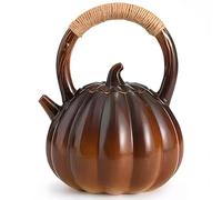 Pumpkin Teapot, Large Capacity 1100ml Pumpkin Tea Pot, Unique Pot with Handle & Lid, Pumpki Design Tea for Stove, Ceramic Whistling Kettle for Stove Top Teapot, Te