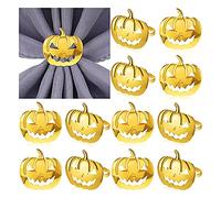 Pumpkin Thanksgiving Halloween Napkin Rings,Fall Harvest Metal Alloy Serviette Buckles Holder for Halloween,Thanksgiving,Dinner Parties(Pumpkin Monster,12 PCS)