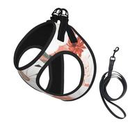 Pumpkin Thanksgiving Pink Dahlia Flower Autumn,Pet Harness,Adjustable Reflective Dog Harness,Pet Leash Vest,L