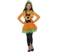 Smiffys Pumpkin Tutu Dress Costume, Orange with Tutu Dress & Hooded Jacket, Halloween Child Fancy Dress, Pumpkin Dress Up Costumes