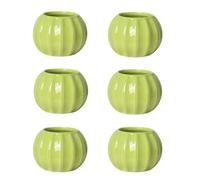 Pumpkin Vase, Creative Pumpkin Ceramic Flower Pot, Halloween and Thanksgiving Decorations for Dry Flower, Plant Ornaments Jars for Home and Party (Green, L)