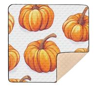 Pumpkin Vegetable Seamless Pattern Cute Foldable Baby Gym & Activity Mat for Floor Non-Toxic Activity Gym Mat for Baby Kids Toddlers Infants, 50'' x 50''