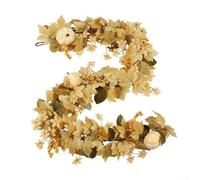 Pumpkin Vine Garland, Plastic Berries and Pumpkins, Fall Harvest Thanksgiving Home Party Decoration for Indoor Seasonal Display(1.8 M)