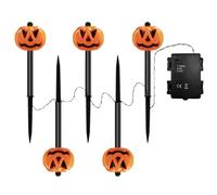 Pumpkin Walkway Stakes Lights ABS Waterproof Pumpkin LED Light for Halloween Battery Powered Pumpkins Lantern Markers Lights for Patio Lawn Yard Driveway