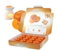Pumpkin Wax Melts; 16 x 6g Heart Shaped Pumpkin Scented Soy Wax Melts, Spiced Orange and Vanilla, Recycled Plastic Tray and Lid, Luxury Printed Gift Box, Pet Friendly, Cruelty Free by Spotless Leopard
