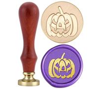 Pumpkin Wax Seal Stamp, Sealing Wax Stamp with Retro Rosewood Handle for Wedding Invitations, Thanksgiving Card,Envelope, Postage Letter, Wine Package