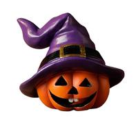Pumpkin Witch Figurines - Statue Decoration Halloween Resin, Autumn Centerpiece | Indoor Outdoor Table Decoration for Fireplace Garden Gardening