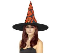 Smiffys Pumpkin Witch Hat, Halloween Fancy Dress Accessory, Pumpkin Dress Up Hats