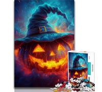 Pumpkin Witch Jigsaws 1000 Pieces for Teenagers,Staycation Kill Time Every Piece Is Unique - Challenging Family Fun Game (38x26cm)