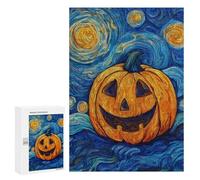 Pumpkin with Starry Night Sky Puzzle 1000 Teile Schwer Puzzle Spielzeug Lernspiel Impossible Herausforderungsspielzeug Für Erwachsene Kinder 300 PCS