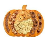 Pumpkin Wooden Serving Tray Set - Halloween Charcuterie Board with Compartments, Fall Kitchen Decor & Party Platter for Cheese, Appetizers, and Spooky Gatherings