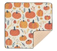 Pumpkins Autumn Orange Decoration Soft Thick Baby Play Mat for Indoor Outdoor Non-Toxic Activity Entertainment Mat for Babies Infants Toddlers, 50'' x 50''