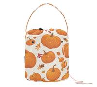 Pumpkins Autumn Orange Decoration Yarn Bag Crochet Knitting Bag Portable Needle Storage for Art Supply Crochet Backpack