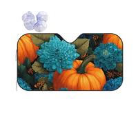 Pumpkins Chrysanthemums Car Windscreen Sun Shade Autumn Harvest Heat Reflective Sunshade Folding Foil Sun Visor Car Windshield Window Universal Fit for Sedans SUV Van S