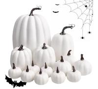 Pumpkins Decoration - Autumn Foam Pumpkins Set - 14 Pieces Decorations for Autumn Season Indoor and Outdoor Use Porch Table