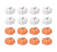 Pumpkins for Decorating - Small Halloween Thanksgiving Decor, 16 Pieces Mini Artificial Pumpkins, Fall Harvest Table Centerpieces for Home Decorations Autumn Desk Crafts, Seasonal Ornaments for Dinnin