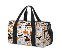 Pumpkins Ghost Bat Sports Duffel Bag Halloween Ghost Weekend Overnight Bag Tote Holdall Casual Travel Gym Duffel Bags for Kids Girls Boys Women Men