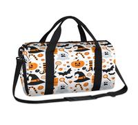 Pumpkins Ghost Bat Sports Duffel Bags Halloween Ghost Weekend Overnight Bag Casual Tote Holdall Travel Gym Luggage Duffel Bag for Kids Girls Boys Women Men