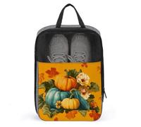 Pumpkins Gourds and Fall Leaves Shoe Bag for Travel Daily Use Anti-dust Storage Carrier Golf Shoe Pouch
