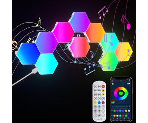 PUMPKINS Hexagon LED Lights, 10 Pack RGB Led Hex Light