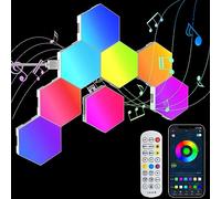 Hexagon LED Lights, 8 Pack RGB Led Hex Light Panels, Hexagon Smart Wall Light Gaming Panels Sync to Music for Room Bar Bedroom Home Decor Gaming Room, Hexagon Light Panels With App & Remote Control