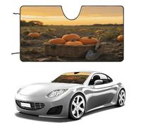 Pumpkins in Field Car Windshield Sun Shade - Reflector Sunshade Offers Ultimate Protection for Car Interior, Cool Reflective Sun Blocker Fits Small Sedans, Mini SUVs 55"x30"